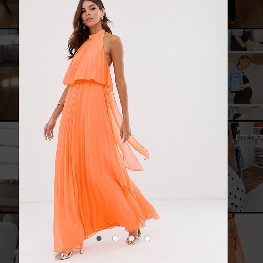 ASOS Maxi Halter Dress with Pleat